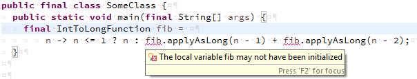 recursive fibonacci in Java 8